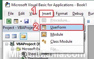 Belajar VBA Excel : Menghilangkan Tombol Close Bawaan Userform