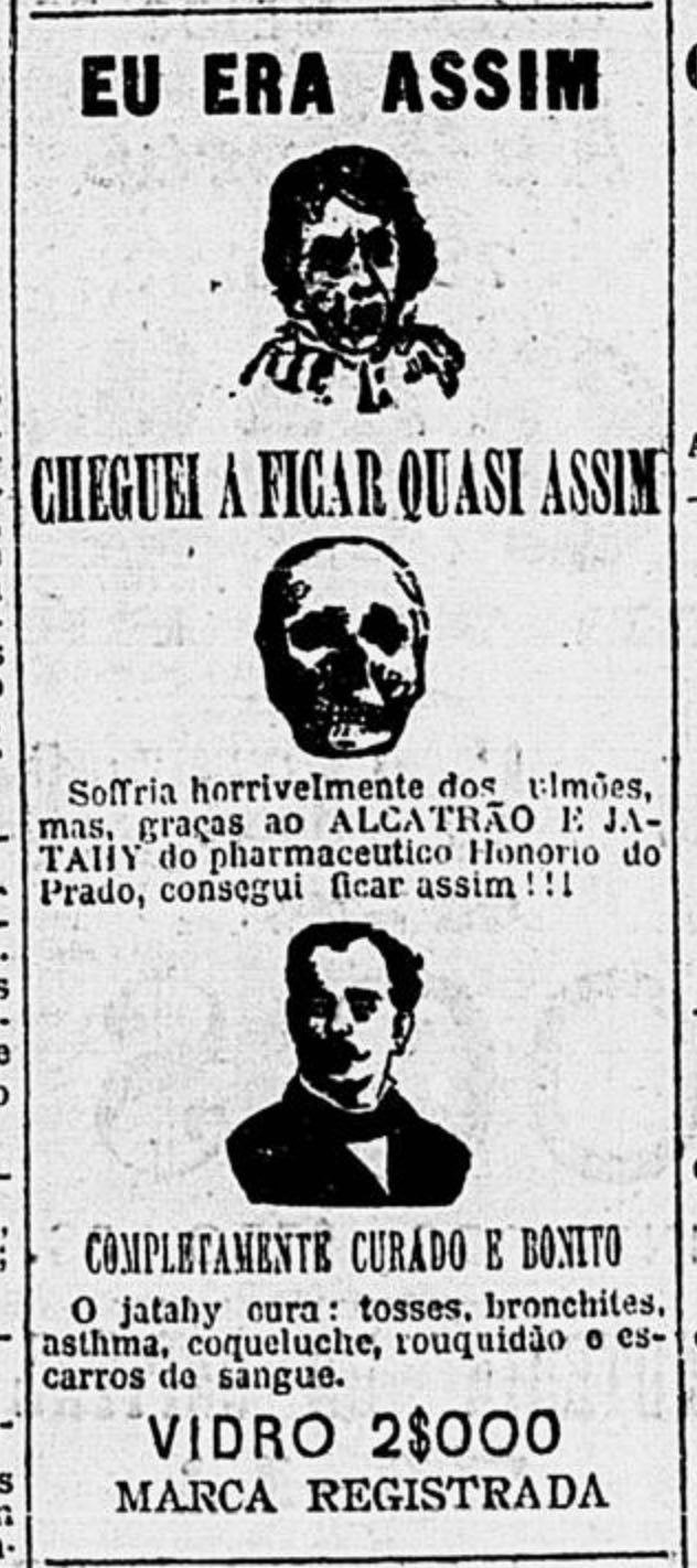 Anúncio veiculado em 1901 com medicamento para cura de males do pulmão