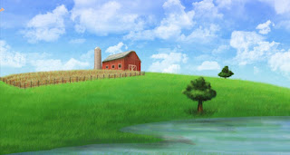 Digital Painting of Barn and Cornfields