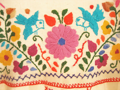 Site Blogspot  Tunic Dress on Mexican Embroidered Birds Vtg Tunic Tent Aida Coronado Mexico Dress