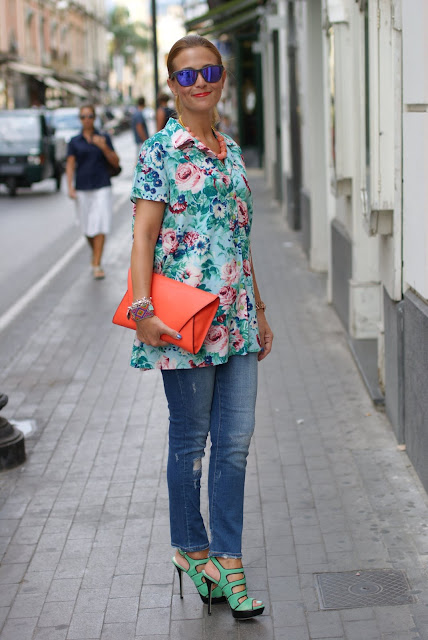 Kenzo stampa fiori, Kenzo shirt, Zara orange clutch, Fashion and Cookies, fashion blog