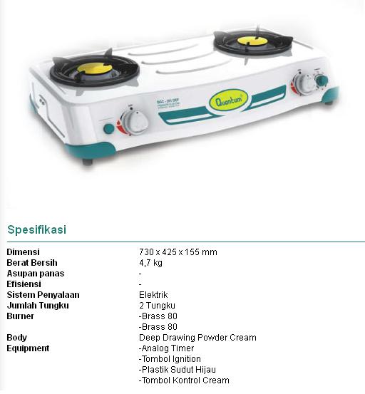 KOMPOR QUATUM QGC 201 DEP  LESTARI GROUP