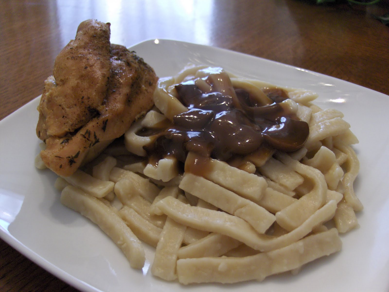 egg and Topped  Diab2Cook: Noodles Chicken Egg Gravy gravy chicken with Brown recipes noodles Mushroom