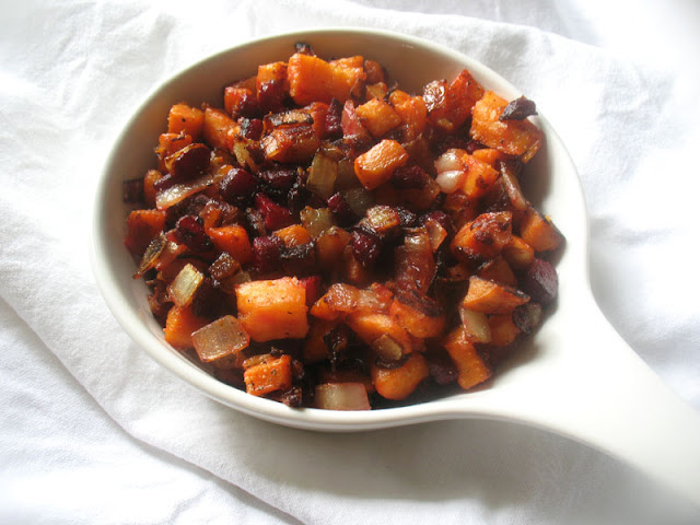 sweet potato and beet breakfast hash