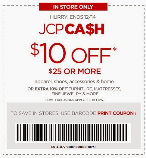 ... JCPenney coupons available to use December 13 - 14 in stores or online