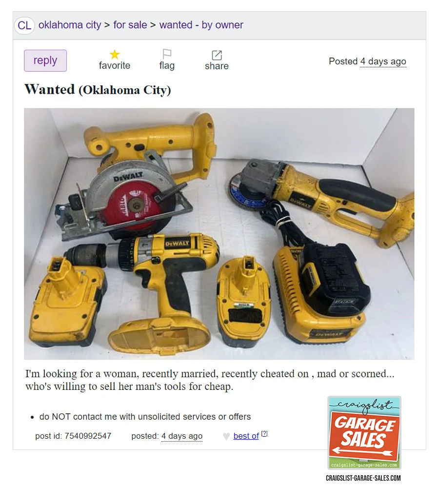 Funny Craigslist Ad - Wanted