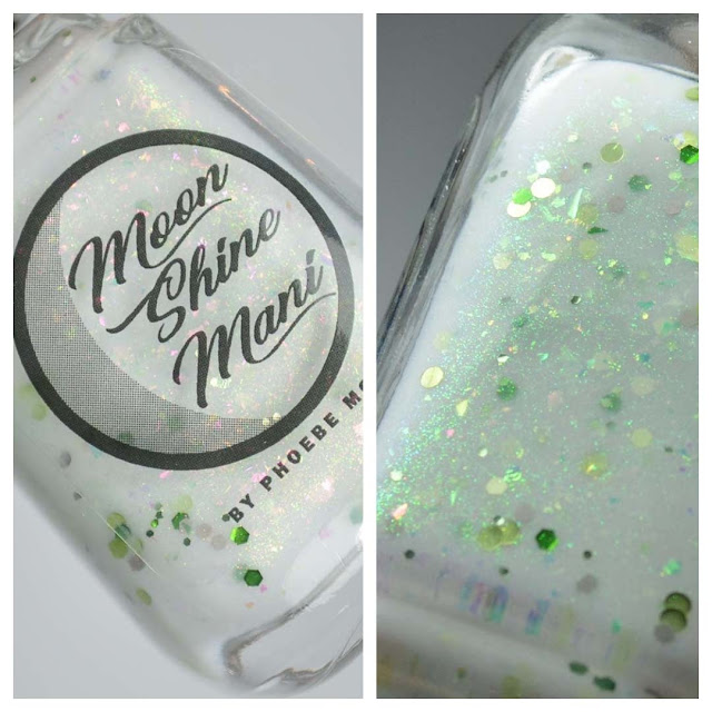 white glitter nail polish in a bottle