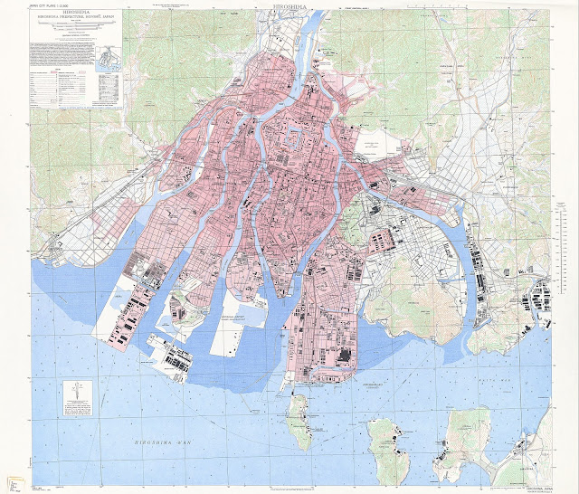 Hiroshima City Map 1945 - U.S. Army Map Service, Public domain, via Wikimedia Commons