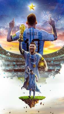 Messi holding world cup trophy wallpaper