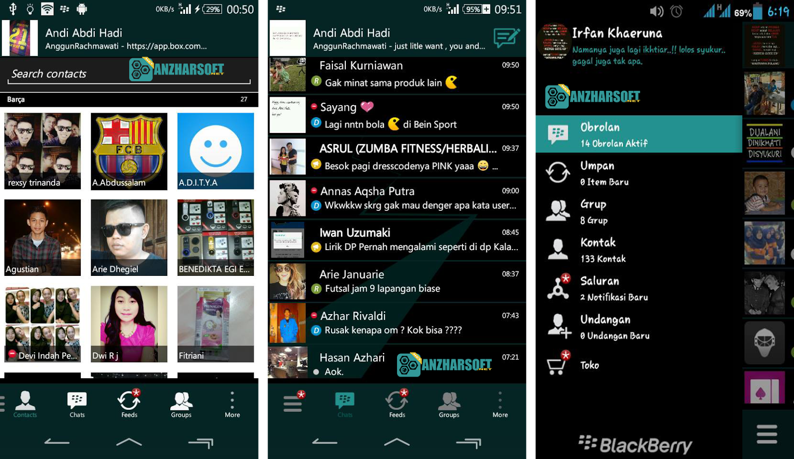 BBM BlackDarkGreen Final BBM Mod Android Dengan Perpaduan Warna