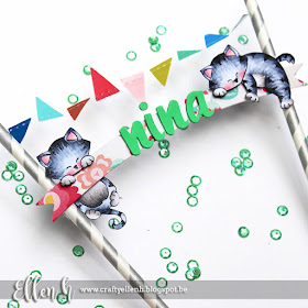 Banner Decoration by September Guest Designer Ellen Hax | Cat stamps by Newton's Nook Designs #newtonsnook