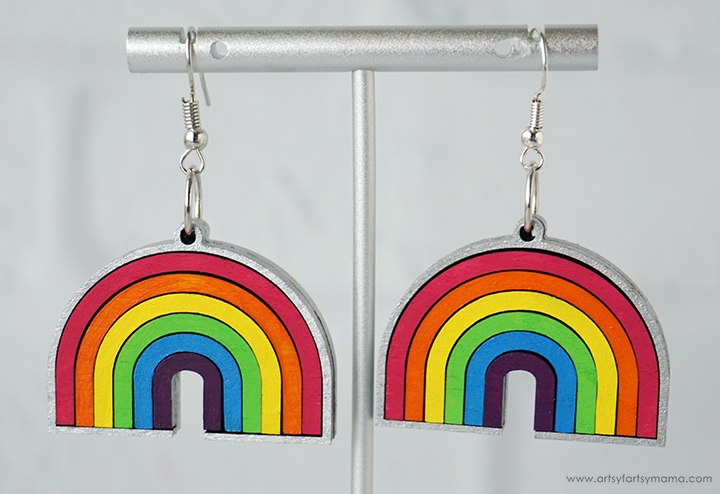 Wood Rainbow Earrings