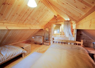 inside a log cabin