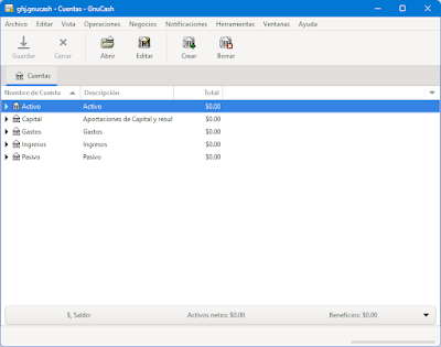 GnuCash v.5 2023 Windows Captura de Pantalla