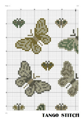 Butterfly ornament cross stitch pattern