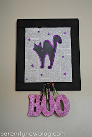 Halloween Sign with Sparkle Mod Podge, Serenity Now blog