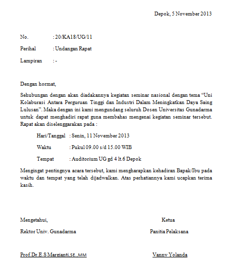 Contoh Format Surat Undangan Rapat  scrap of journey