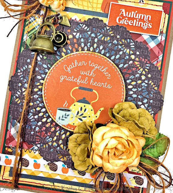 Photoplay Autumn Greetings Card by Kathy Clement for Really Reasonable Ribbon