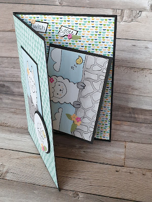 Peekaboo farm Stampin up fun fold card