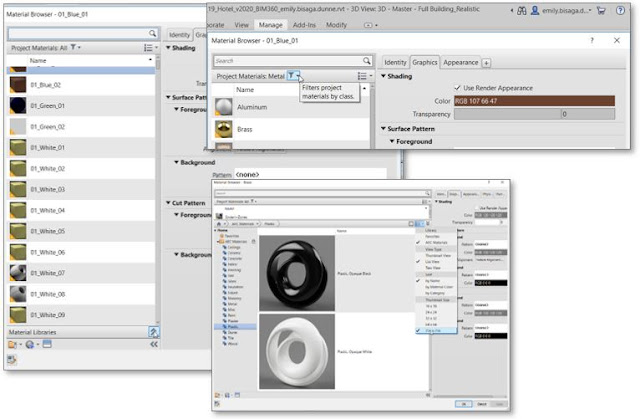 Material user interface improvements in Revit 2020