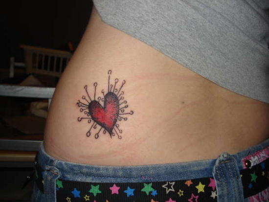 small heart tattoo. heart tattoos on hip. cute
