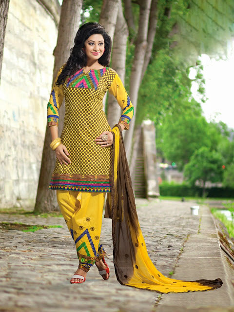 Exclusive Indian Designer Patiala Style Cotton Salwar Suits For Women