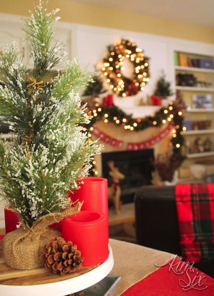 Christmas mantel and dining room table