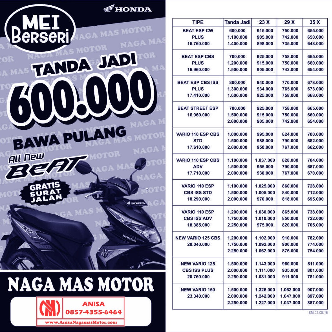 Promo Motor Honda Bulan Mei 2018