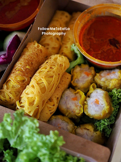 Roti Jala and Curry, Chicken Siew Mai,