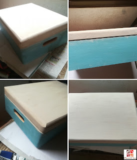 caja de madera pintada