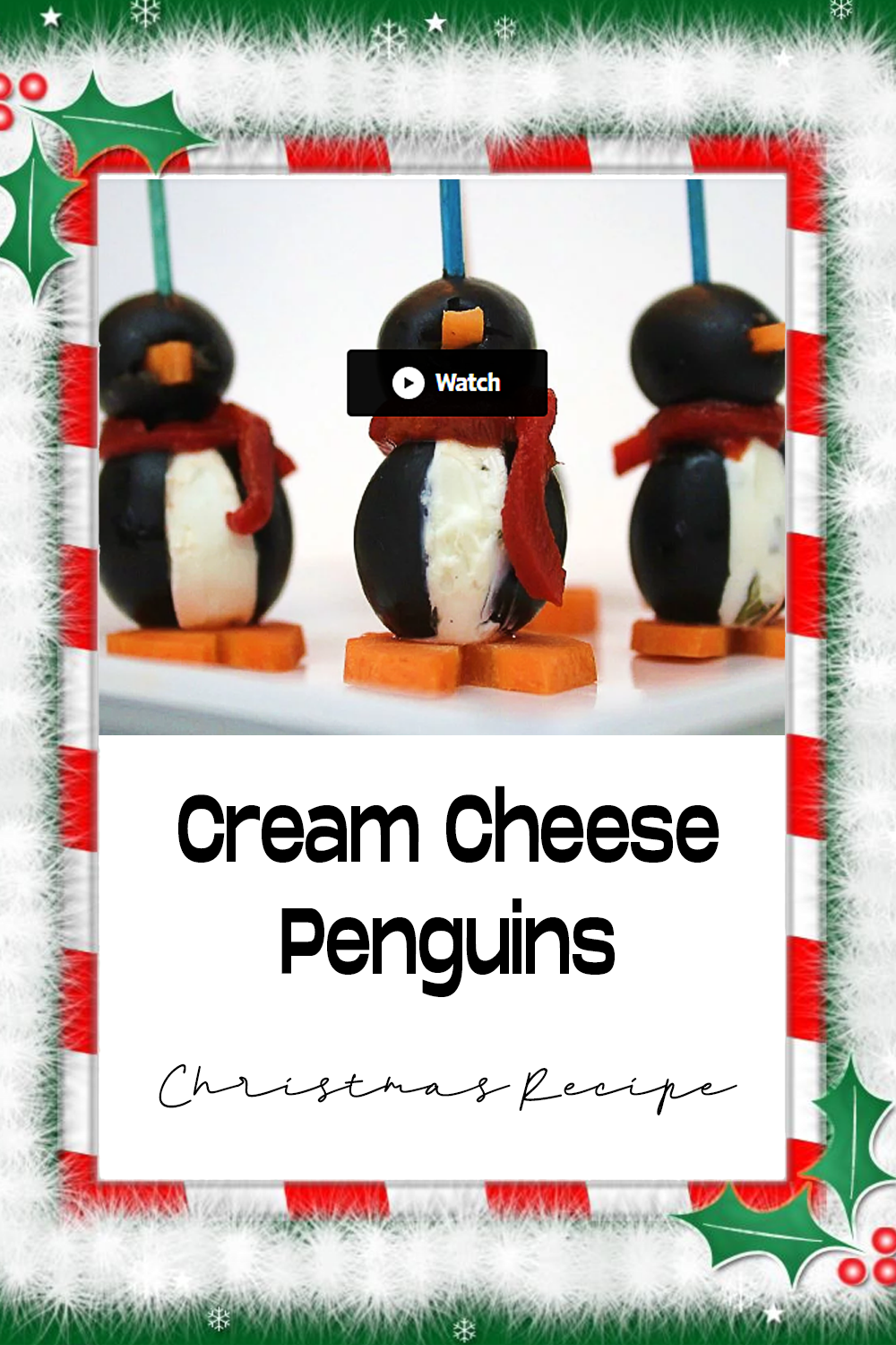 [Snacks] Cream Cheese Penguins for Christmas Recipe