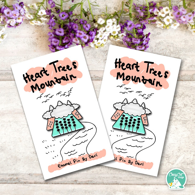 Heart Trees Mountain Enamel Pin