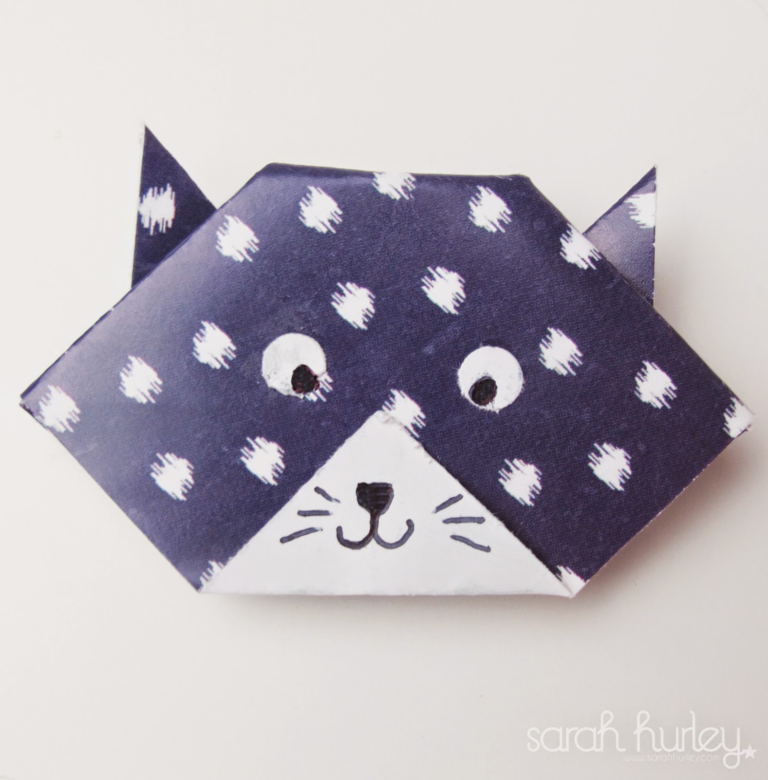 Sarah Hurley Blog: Cat Face Origami Step by Step - Papercraft Inspirations