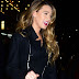 Blake Lively Night Out Style in Black Coat in New York City