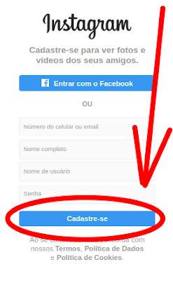 Como fazer um cadastro no Instagram