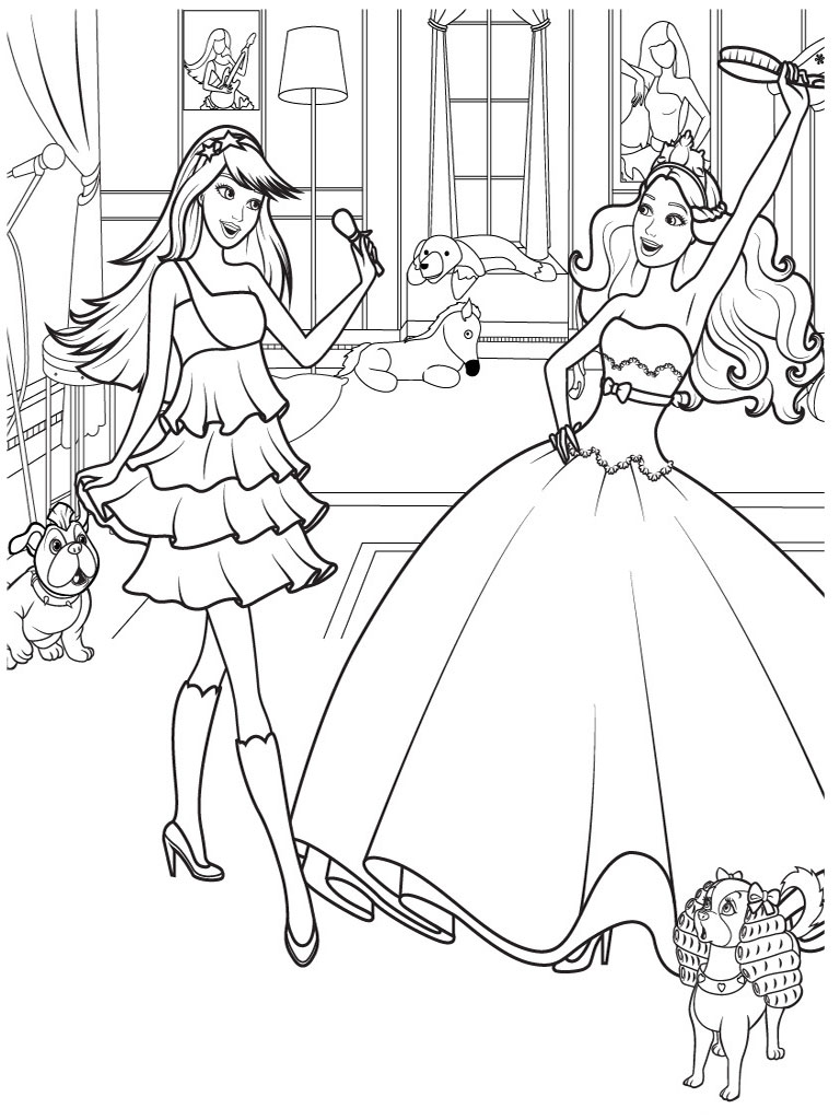 Barbie And 12 Dancing Princesses Printable Kids Coloring Pages