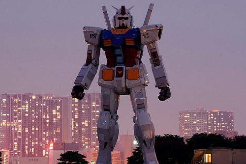 Giant Gundam Robot over Tokyo