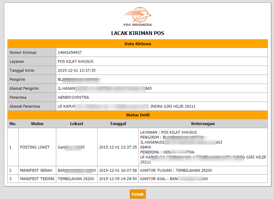 Cara Cek Resi Paket Pos - BISNIS KURIR