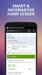 Home page aplikasi worldmate di Android