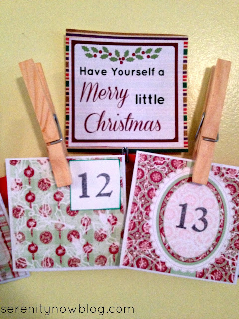 DIY Christmas Advent Calendar, Serenity Now blog