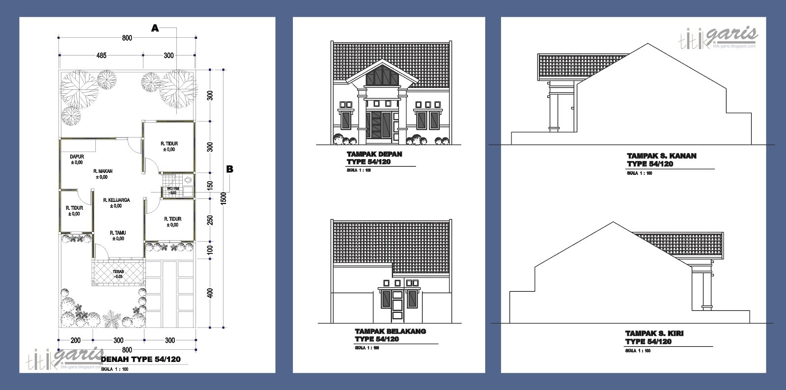 gambar denah rumah tipe 120 3