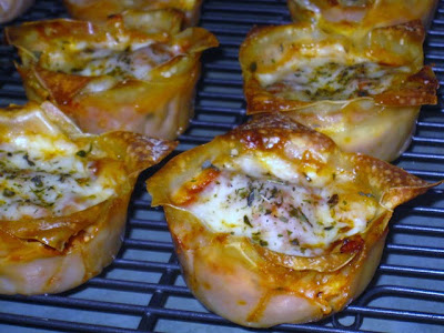 Recipes  Wonton Wrappers on Mini Lasagna Cups   Made In A Muffin Tin With Wonton Wrappers  These