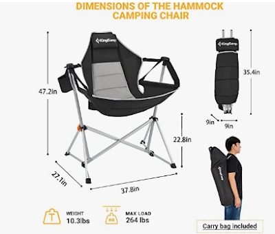KingCamp Hammock Camping Chair Folding Rocking Chair Heavy Duty Portable