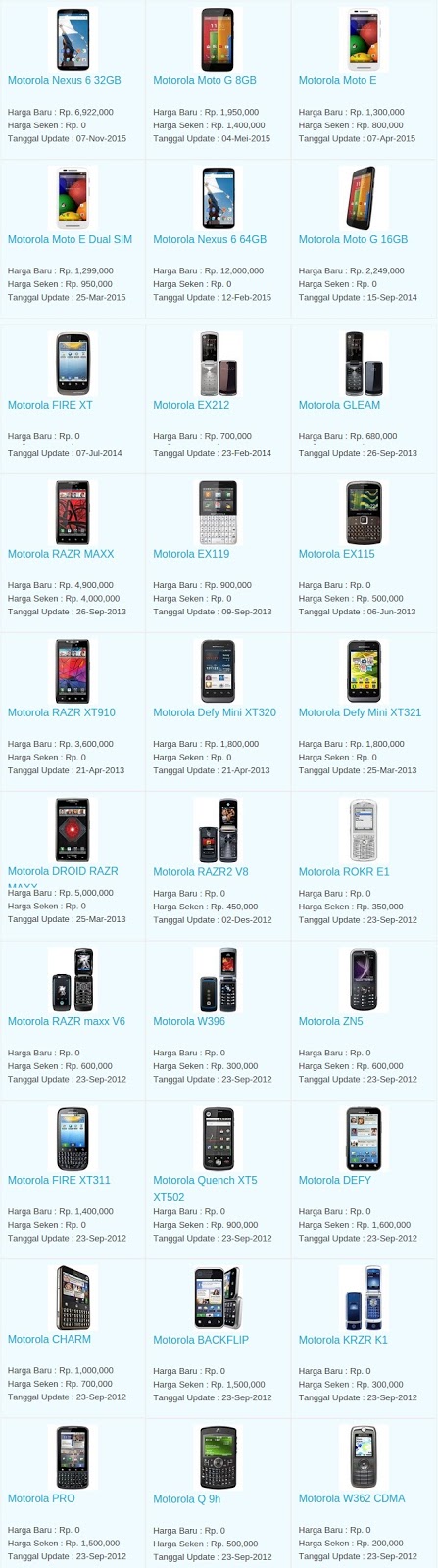 Daftar Harga Terbaru Hp Motorola Maret 2016