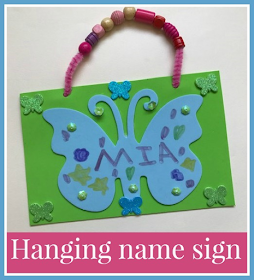 Butterfly name sign craft