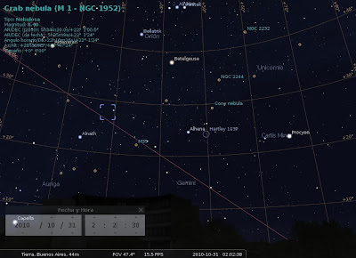 Captura Stellarium 30-10-2010 02:00 Cometa Hartley y Nebulosa del cangrejo