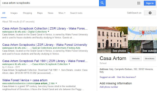 Figure 1: Casa Artom Scrapbooks (screenshot from Google)