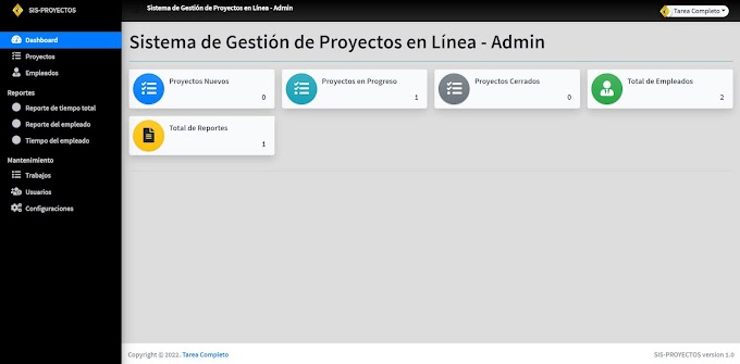 SISTEMA DE GESTIÓN DE PROYECTOS EN PHP/MYSQL - COMPLETO