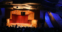 Picture from the field viewing the stage in Millenium Park, Chicago.