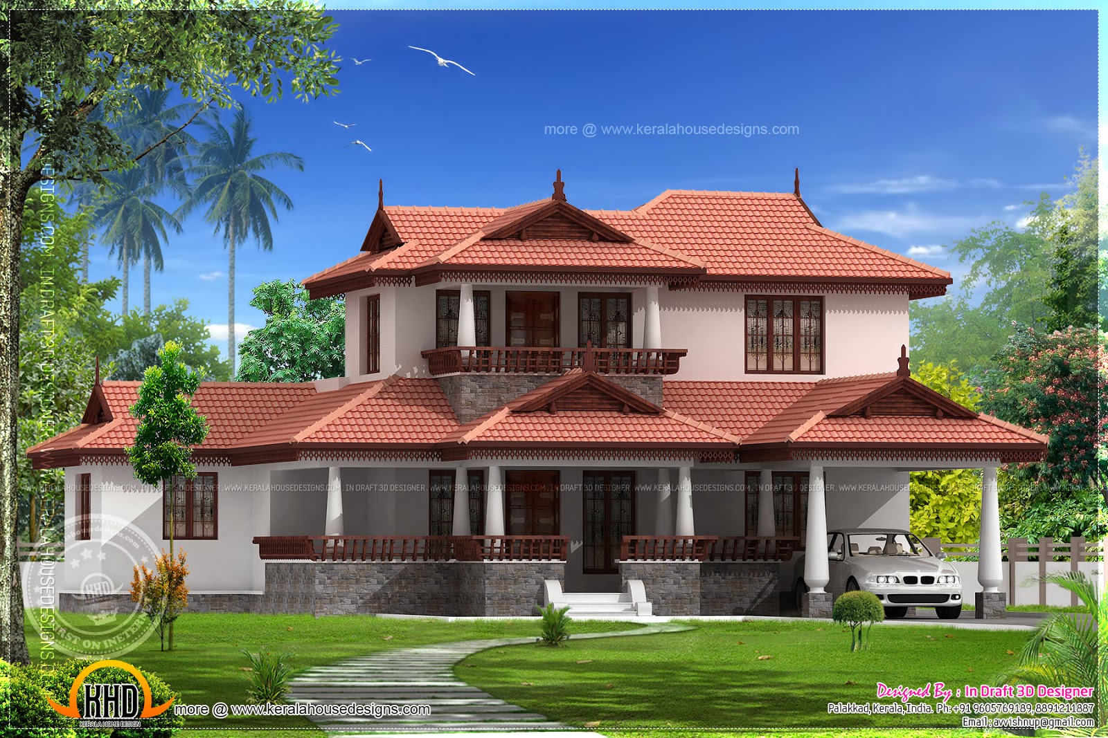 3 Bedroom Kerala  model  home  elevation  Kerala  home  design  